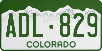 CO license plate ADL829