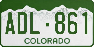 CO license plate ADL861