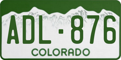 CO license plate ADL876