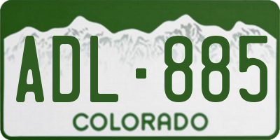 CO license plate ADL885