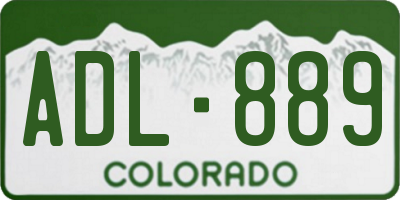 CO license plate ADL889