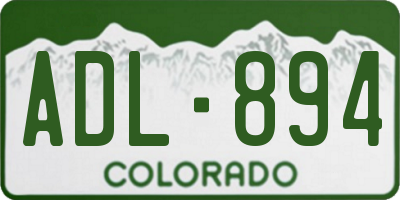 CO license plate ADL894