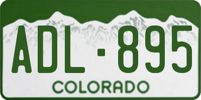 CO license plate ADL895