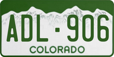 CO license plate ADL906