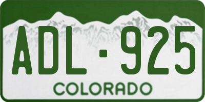 CO license plate ADL925