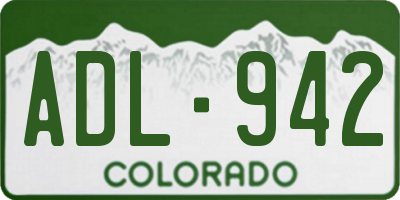 CO license plate ADL942