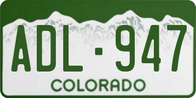CO license plate ADL947