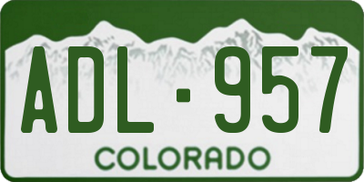 CO license plate ADL957