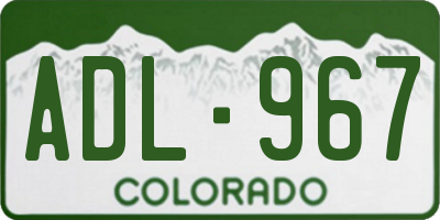 CO license plate ADL967