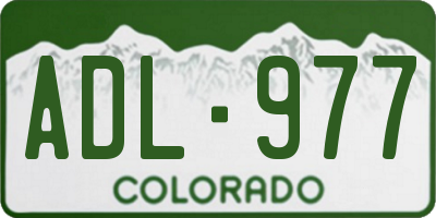 CO license plate ADL977