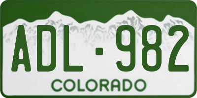 CO license plate ADL982