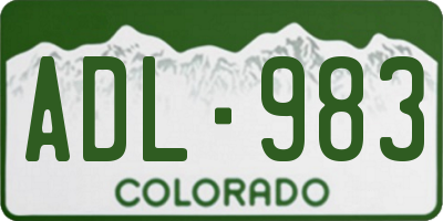 CO license plate ADL983
