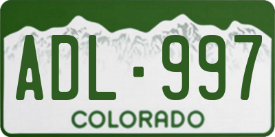 CO license plate ADL997