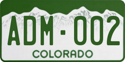 CO license plate ADM002