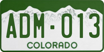 CO license plate ADM013