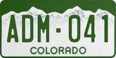 CO license plate ADM041