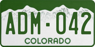 CO license plate ADM042