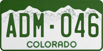 CO license plate ADM046