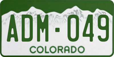 CO license plate ADM049