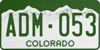 CO license plate ADM053