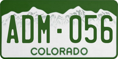 CO license plate ADM056