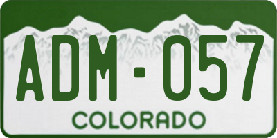 CO license plate ADM057