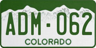 CO license plate ADM062