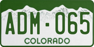 CO license plate ADM065