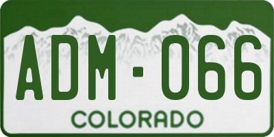 CO license plate ADM066