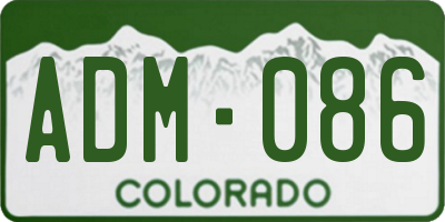 CO license plate ADM086