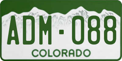 CO license plate ADM088