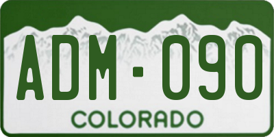 CO license plate ADM090