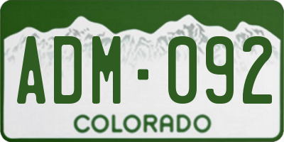 CO license plate ADM092