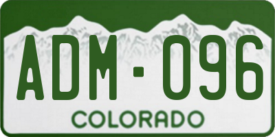 CO license plate ADM096