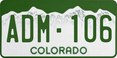 CO license plate ADM106