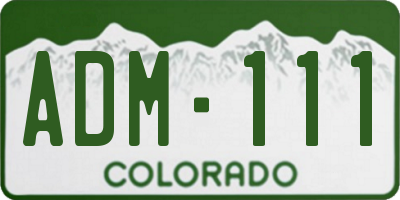 CO license plate ADM111
