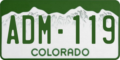 CO license plate ADM119