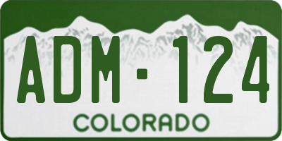 CO license plate ADM124
