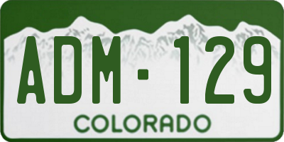 CO license plate ADM129