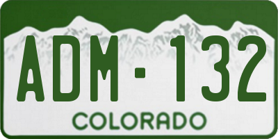 CO license plate ADM132