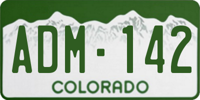 CO license plate ADM142