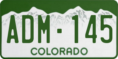 CO license plate ADM145