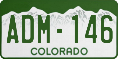CO license plate ADM146