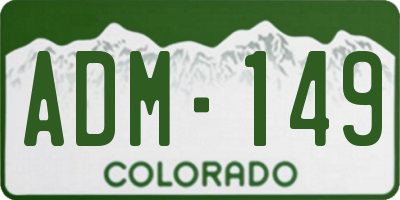 CO license plate ADM149