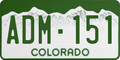 CO license plate ADM151