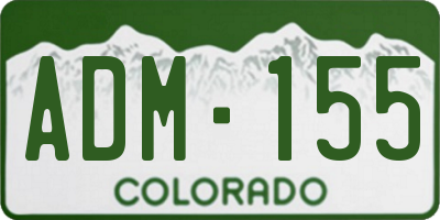 CO license plate ADM155