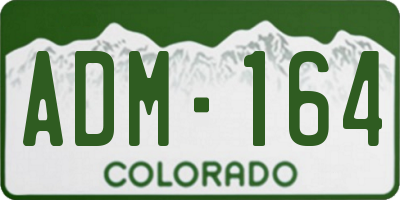 CO license plate ADM164
