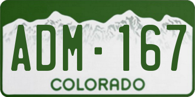 CO license plate ADM167