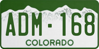CO license plate ADM168