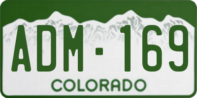 CO license plate ADM169
